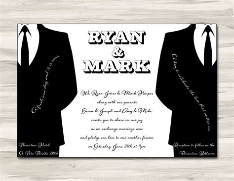 Lgbt Same Sex Wedding Invitation Custom Design Printable Etsy