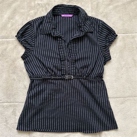 S Vampy Black Pinstripe Blouse Depop Pinstripe Y K S