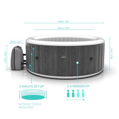 Wave Inflatable Hot Tubs 2 4 Person Atlantic Greywood Spa Hot Tubs Depot