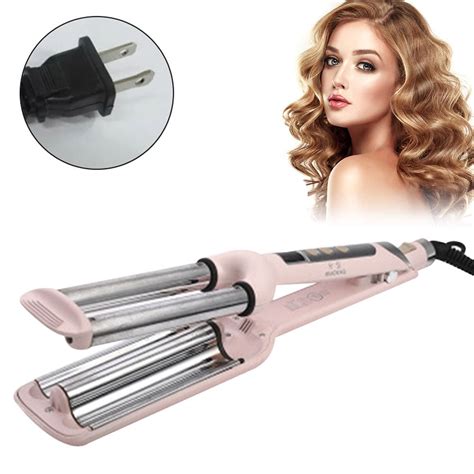 Beach Wave Curling Iron 3 Barrel Deep Hair Waver Ceramic Waving Wand Beachy Crimper Hair Iron