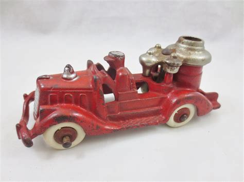 Vintage Original Hubley Usa Toy Model Car Cast Iron Metal Red Fire