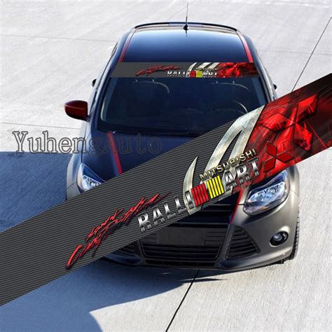 130 21cm Carbon Fiber Car Front Windshield Emblem Sticker Auto Rear