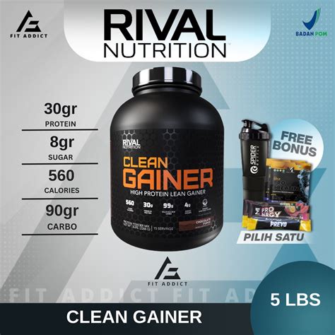 Jual Rival Nutrition Clean Gainer Lbs Lbs Lb Lb Mass Weight