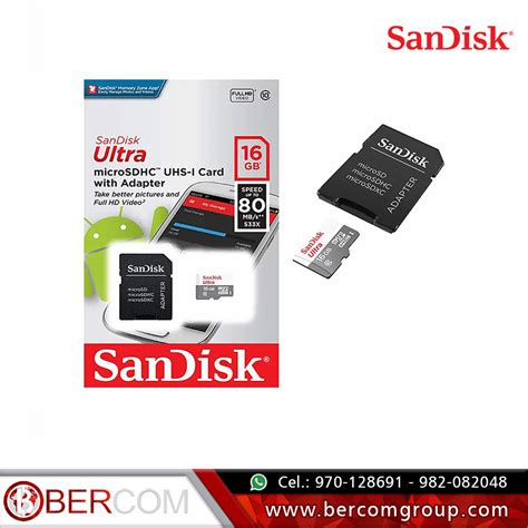 Memoria Micro SD SANDISK 16GB Con Adaptador SD Bercom Group