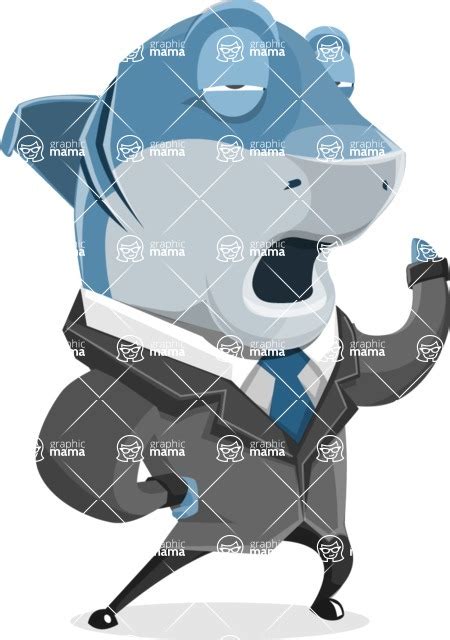 Shark Businessman Cartoon Vector Character Set Bored 2 Graphicmama