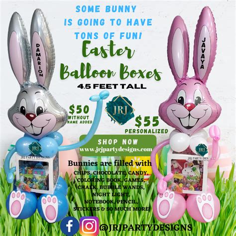 Easter Bunny Balloon Box Jrj Party Designs Inc