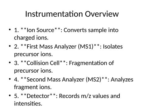 tandem mass spectroscopy applications pptx