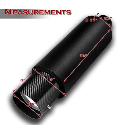 4 N1 Carbon Fiber Tip Black Stainless Steel Weld On Exhaust Muffler 3