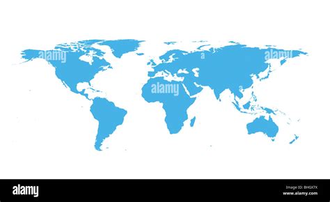 Mapa Del Mundo Azul Contra Un Fondo Blanco Fotograf A De Stock Alamy