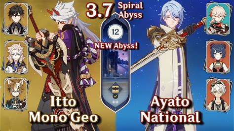 NEW Spiral Abyss 3 7 C0 Itto Mono Geo C0 Ayato National Floor 12 9