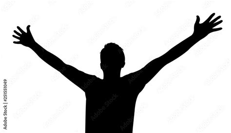 Man Body Part Raised Hands Silhouette Vector Stock Vector Adobe