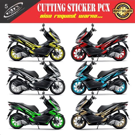 Jual Cutting Sticker Honda PCX 150 Variasi 5 Stiker Motor Lis Cod Di