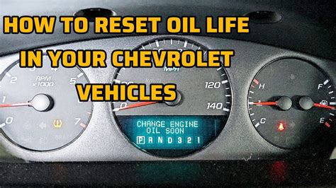 How To Reset Oil Life In Any Chevrolet Vehicle Yourself Youtube