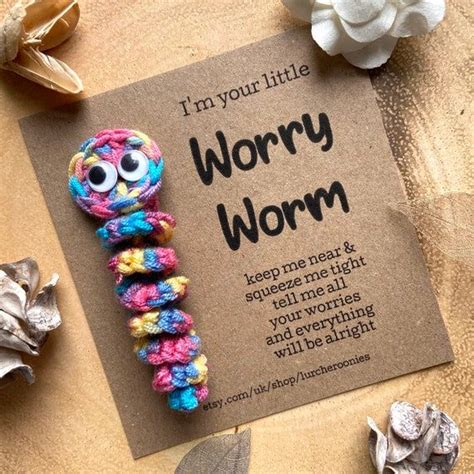 Worry Worm Pet Crochet Handmade Rainbow Mental Health Etsy Crochet