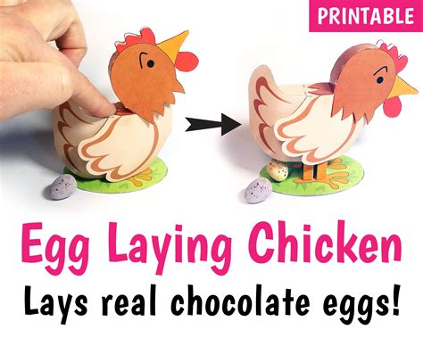 Egg Laying Chicken PRINTABLE Toy Easter Gift Unusual - Etsy UK