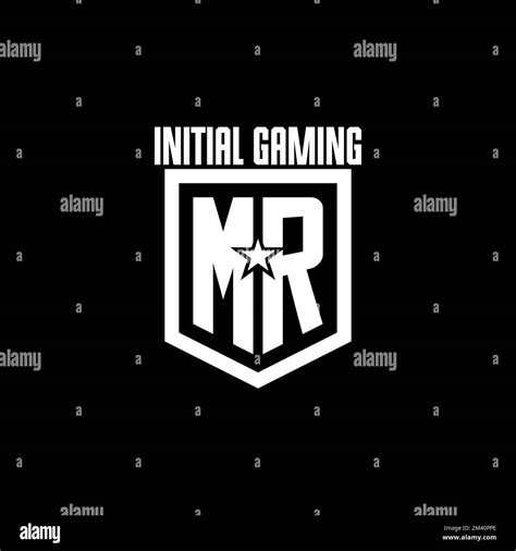 MR Initial Gaming Logo With Shield And Star Style Design Inspiration