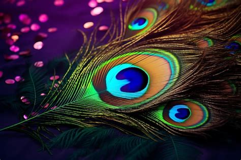 Photo of Closeup of a peacock feather 4K Wallpaper | Premium AI-generated image