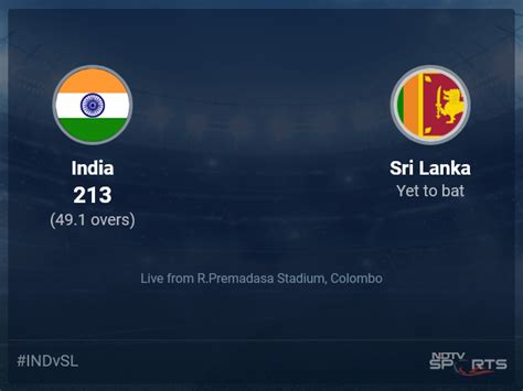 India Vs Sri Lanka Live Score Over Super Four Match 4 Odi 46 50