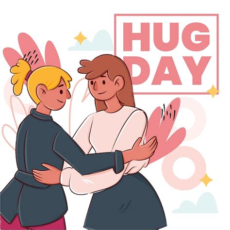 Free Vector Hand Drawn Hug Day Illustration