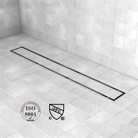 Linear Shower Floor Drain 60 Inch Brushed Nickel 304 Stainless Steel