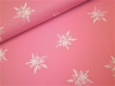 05 M Printed Cotton Fabric Edelweiss 150 Cm W Etsy