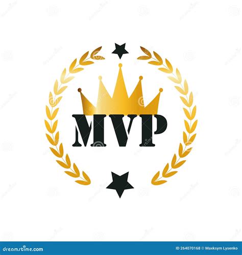 mvp gold medal award  white background vector stock illustration