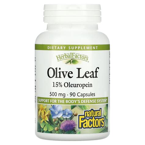 Natural Factors Herbalfactors Olive Leaf 500 Mg 90 Capsules