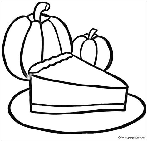 Piece of Pumpkin Pie Coloring Page - Free Printable Coloring Pages