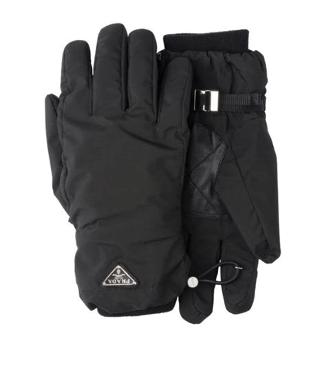 Mens Prada Black Re Nylon Triangle Gloves Harrods UK