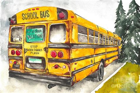 School Bus Painting by Norah Daily | Pixels