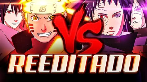 Naruto e Sasuke VS Madara e Obito Duelo de TitãsREEDITADO YouTube