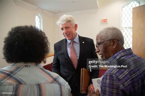 Virginia Attorney General Mark Herring is greeted by Rochelle Sumner ...