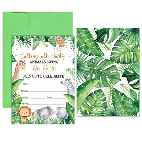 Carte D Invitation Anniversaire Jungle Carte D Invitation Jungle