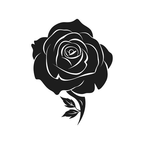 A Rose Flower Vector Silhouette isolated on a white background 35506449 Vector Art at Vecteezy