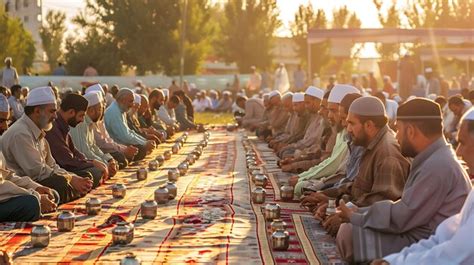 Premium Photo Muslims Break Their Fast During The Holy Month Of