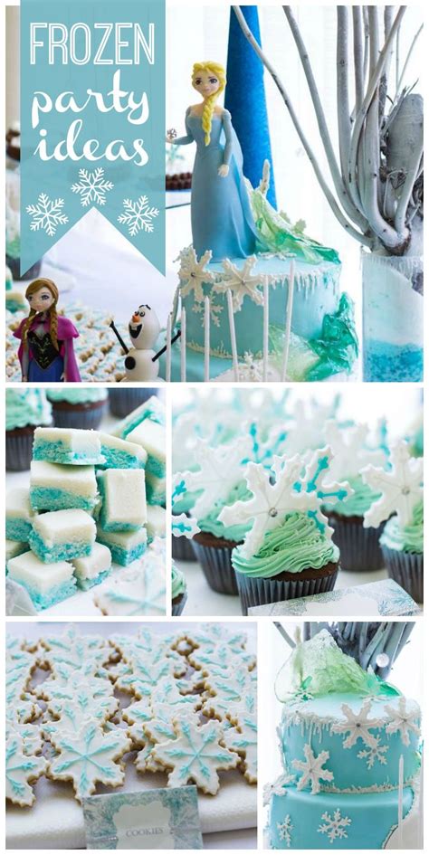 Frozen Birthday Dessert Table With Snowflake Cookies And Cupcakes See