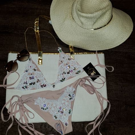 October Love Swim Sexy Strappy Rhinestone Bikini Poshmark