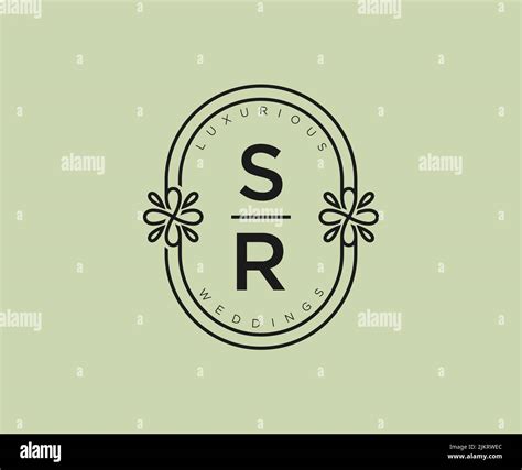 Sr Initials Letter Wedding Monogram Logos Template Hand Drawn Modern