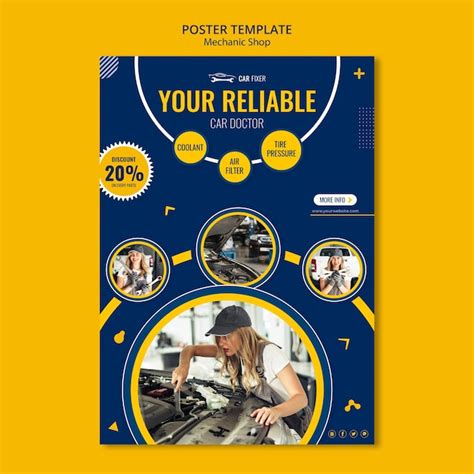 Free Psd Poster Mechanic Shop Ad Template