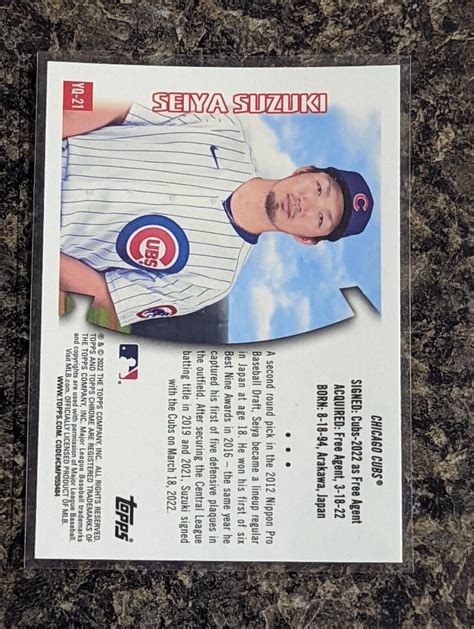 Topps Chrome Sonic Youthquake Yq Seiya Suzuki Chicago Cubs