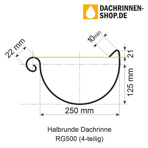 Titanzink Dachrinne Halbrund Rg L Nge Meter Dachrinnen Shop