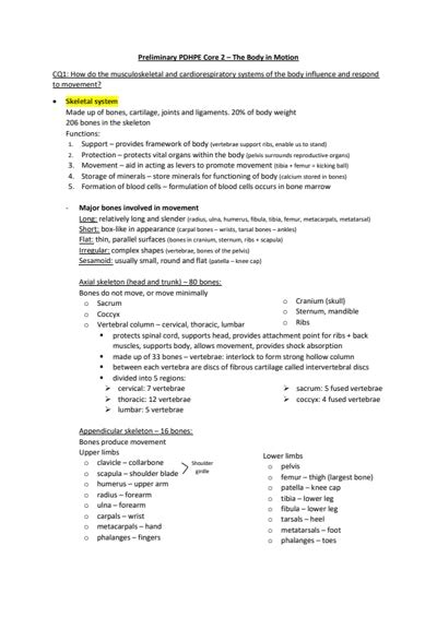 Preliminary Pdhpe Core 2 Cq1 Detailed High School Notes