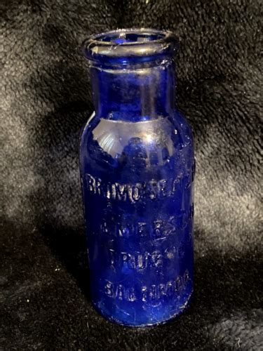 Vintage Emerson Drug Co Bromo Seltzer Cobalt Blue Glass Bottle