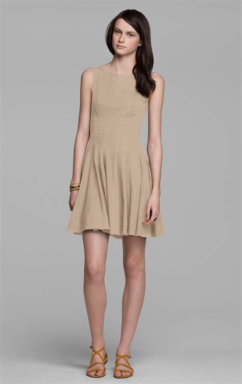 Lyst Theory Kaien W Linen Blend Dress In Natural