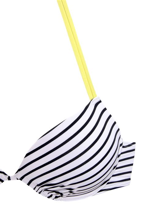 Venice Beach Push Up Bikini Top Camie Schwarz Wei Limette Cup A