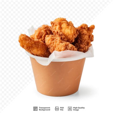 Premium Psd A Cup Of Fried Chicken And Fried Chicken With A White