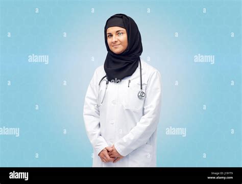 Muslim Female Doctor In Hijab With Stethoscope Stock Photo Alamy