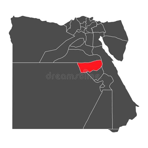 De Kaart Van Egypte Hoog Gedetailleerde Zwarte Kaart Met Provincies