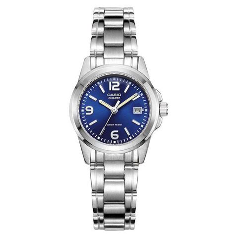 Reloj Casio Ltp A A Pulsera Plateado Azul Unestilo