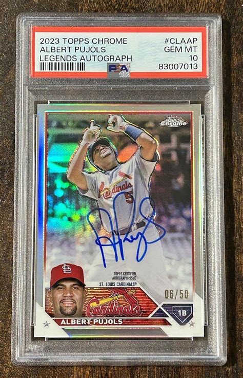 Topps Chrome Albert Pujols Legends Refractor On Card Auto Psa